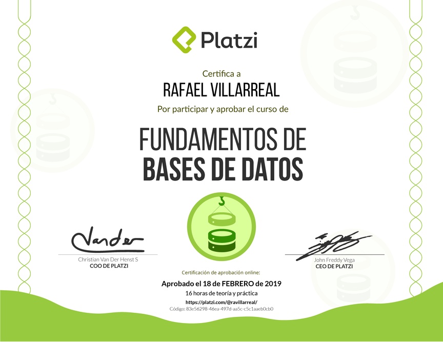 Diploma de Fundamentos de Bases de Datos 2017