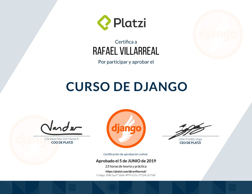 Diploma del Curso Básico de Django v2
