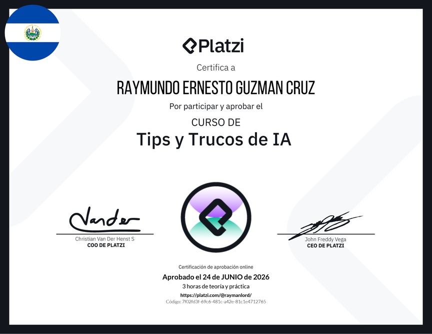 Diploma del Curso de tips y trucos de IA