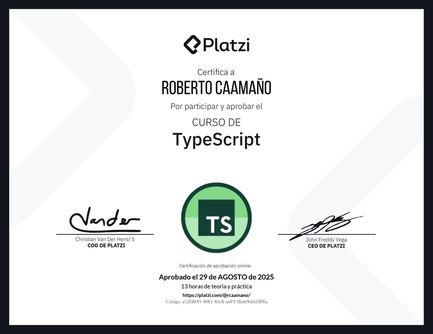 Diploma del Curso de TypeScript