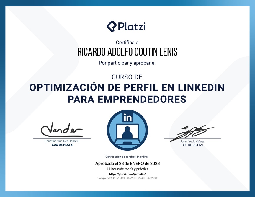 Diploma del Curso de Posicionamiento Profesional en LinkedIn