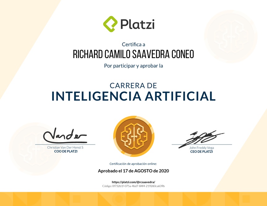 Diploma de la Ruta de Aprendizaje de Inteligencia Artificial MinTIC - Icetex