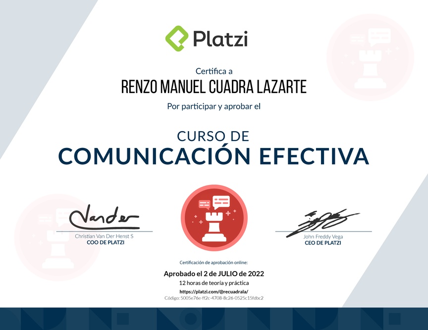 Diploma de Audiocurso de Comunicación Efectiva