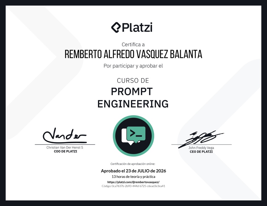 Diploma del Curso de Prompt Engineering