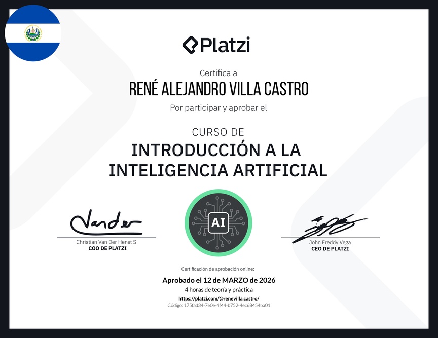 Diploma del Curso Gratis de Introducción a la Inteligencia Artificial