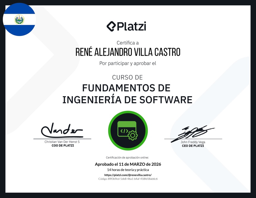 Diploma del Curso de Fundamentos de Ingeniería de Software