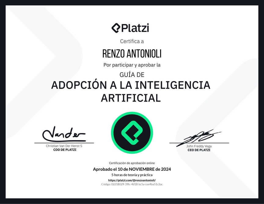 Diploma de Guía de Adopción a la Inteligencia Artificial 2023