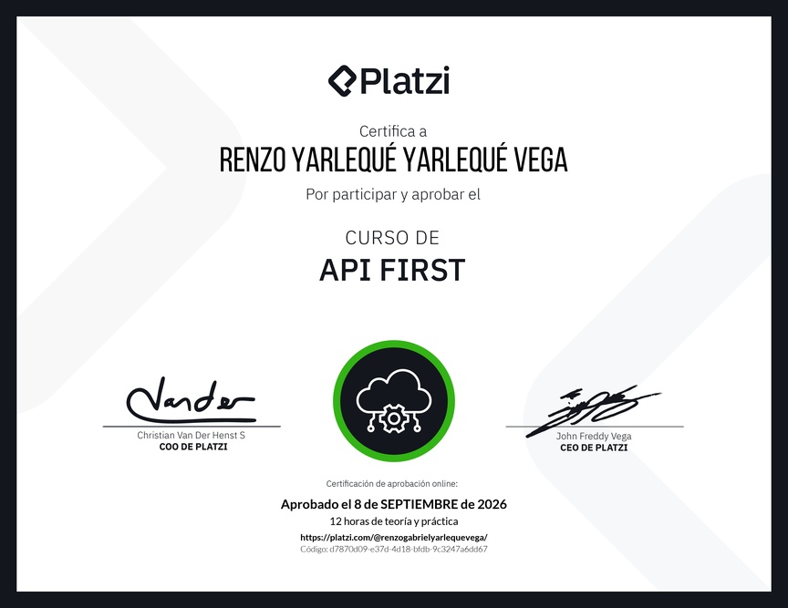 Diploma del Curso de API First