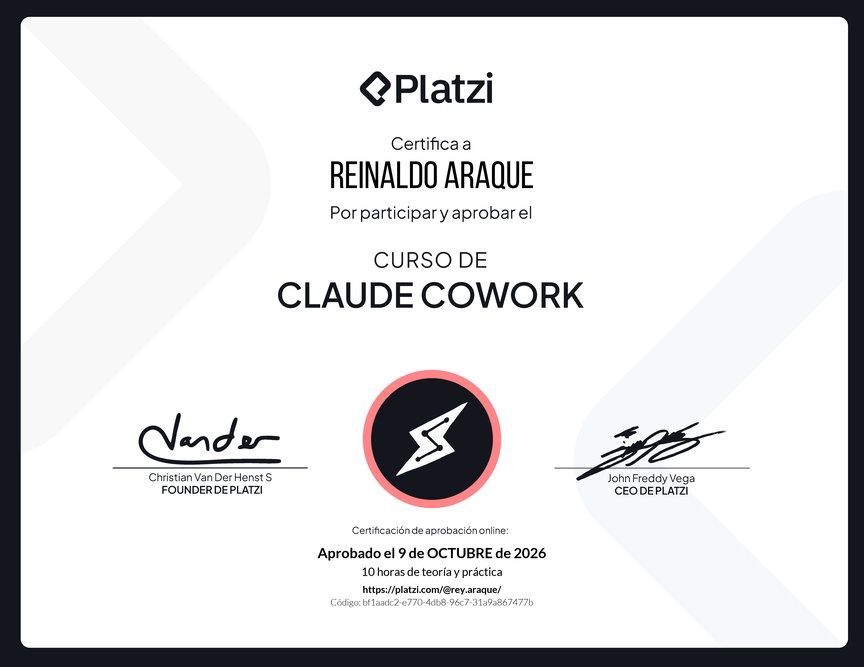 Diploma del Curso de Claude Cowork