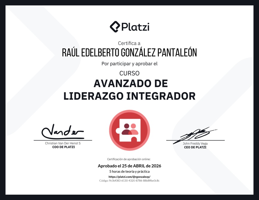 Diploma del Curso Avanzado de Liderazgo: Adapta tu Estilo de Liderazgo
