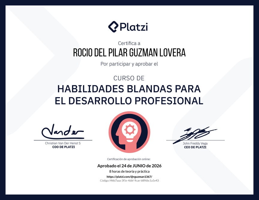 Diploma del Curso de Habilidades Blandas para el Desarrollo Profesional