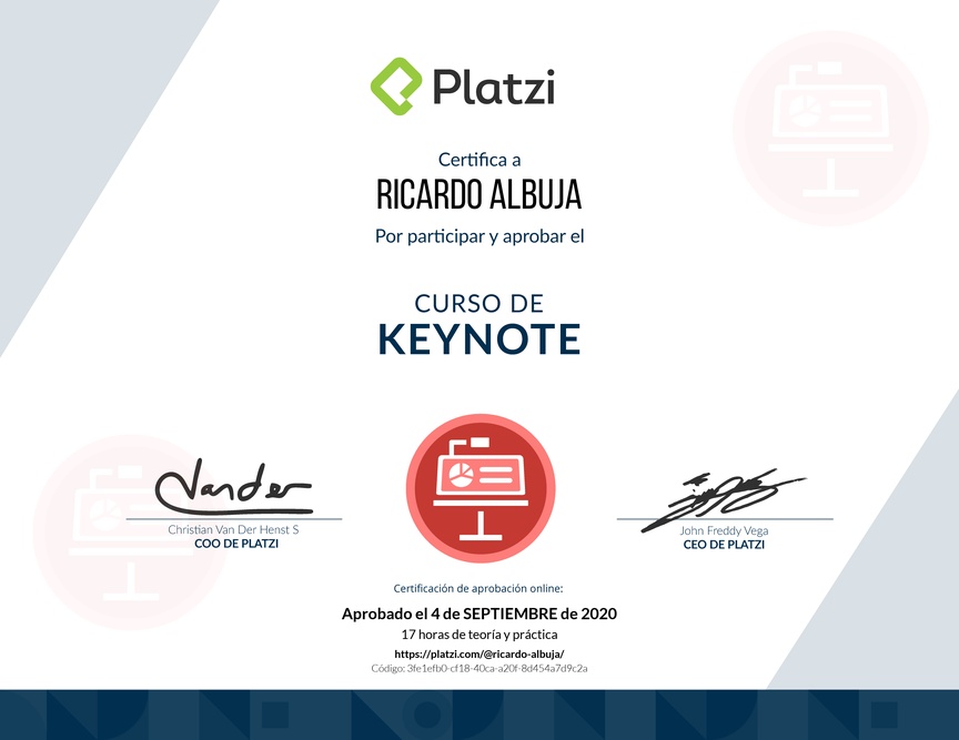 Diploma del Curso de Keynote
