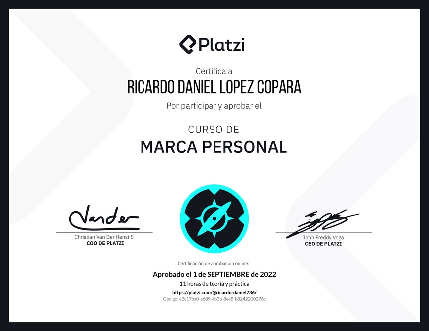 Diploma del Curso Gratis de Marca Personal
