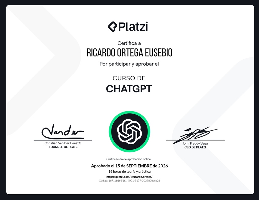 Diploma del Curso de ChatGPT