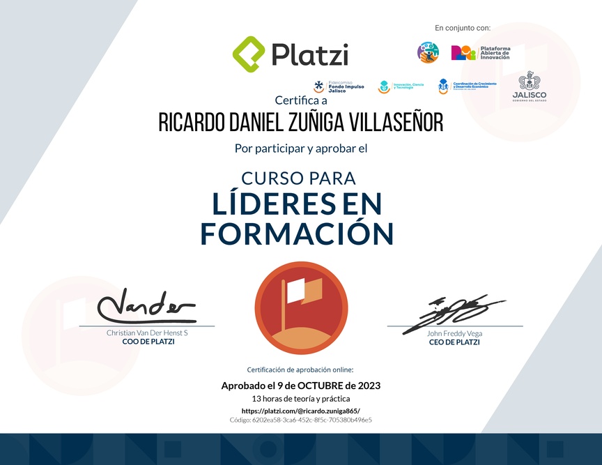 Diploma del Curso para Líderes en Formación