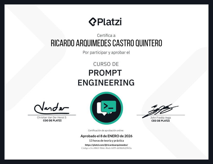 Diploma del Curso de Prompt Engineering