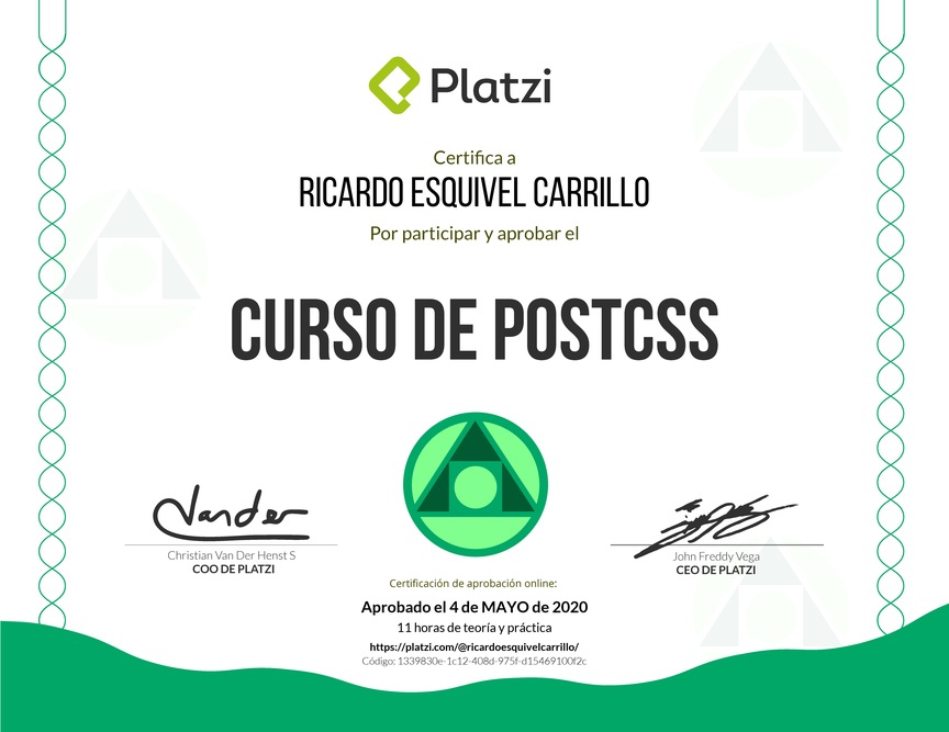 Diploma del Curso de PostCSS
