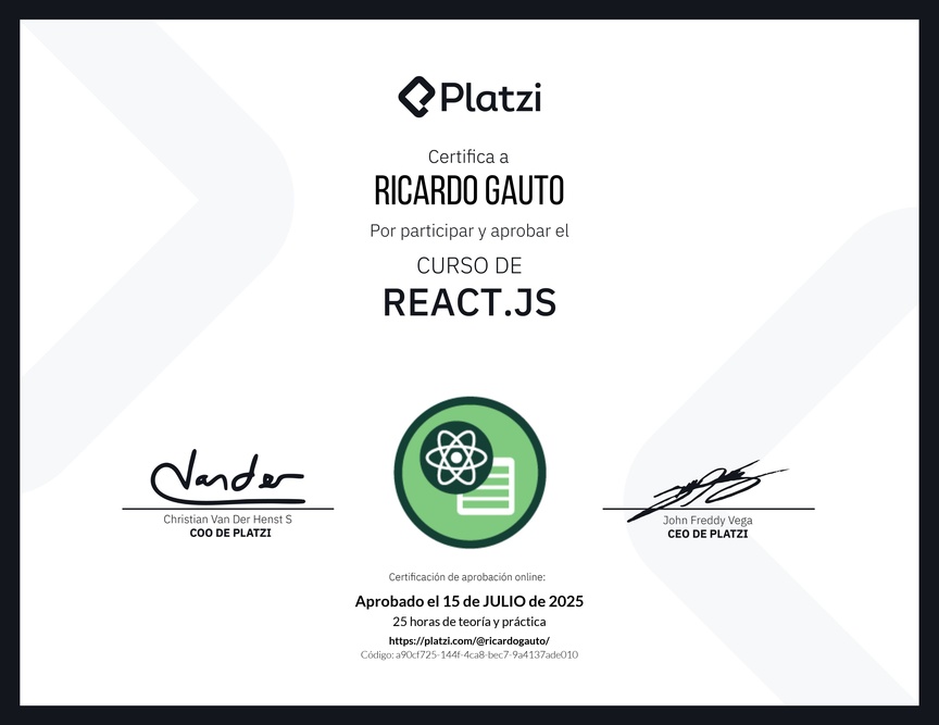Diploma del Curso de React.js