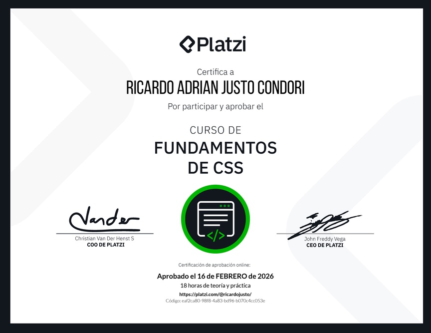 Diploma del Curso de CSS
