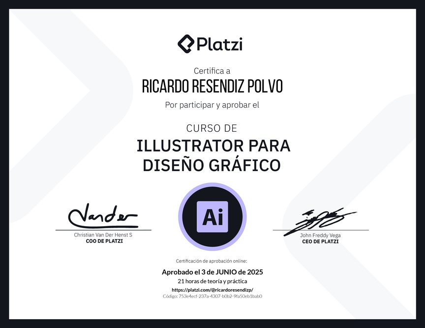 Diploma del Curso de Illustrator para Diseño Gráfico
