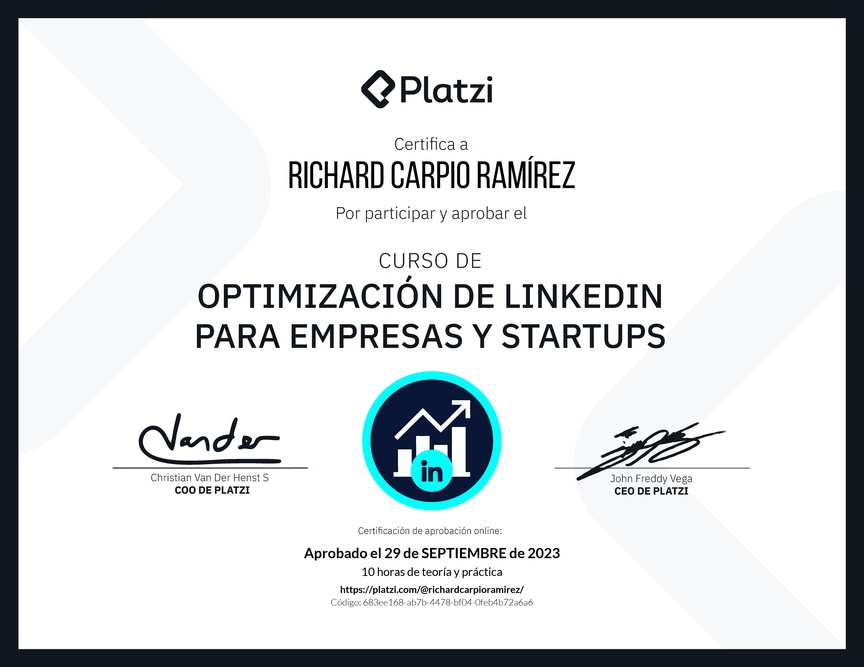 Diploma de Optimización de LinkedIn para Empresas y Startups