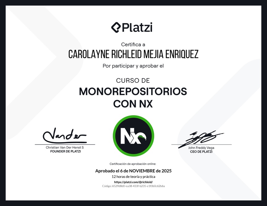 Diploma del Curso de Monorepositorios con NX