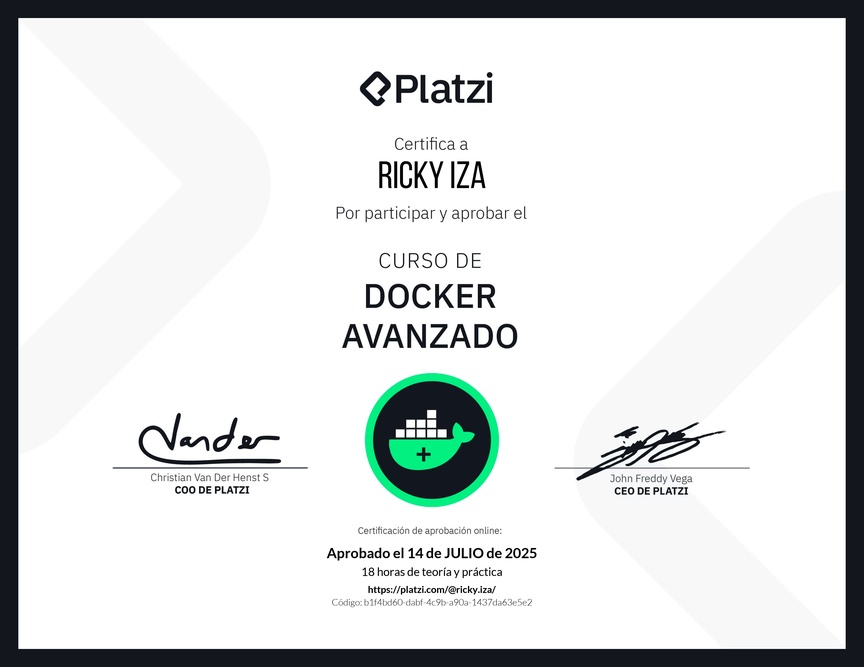 Diploma del Curso de Docker Avanzado