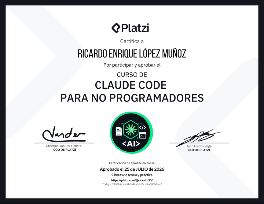 Diploma del Curso de Claude Code para No Programadores