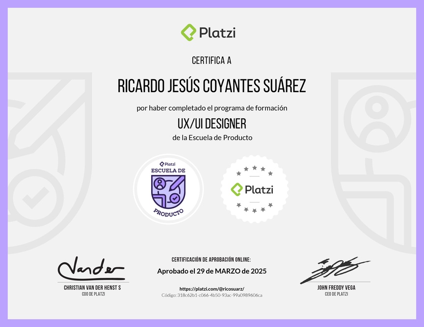 Diploma de la Ruta de Aprendizaje de Trabaja como UX/UI Designer