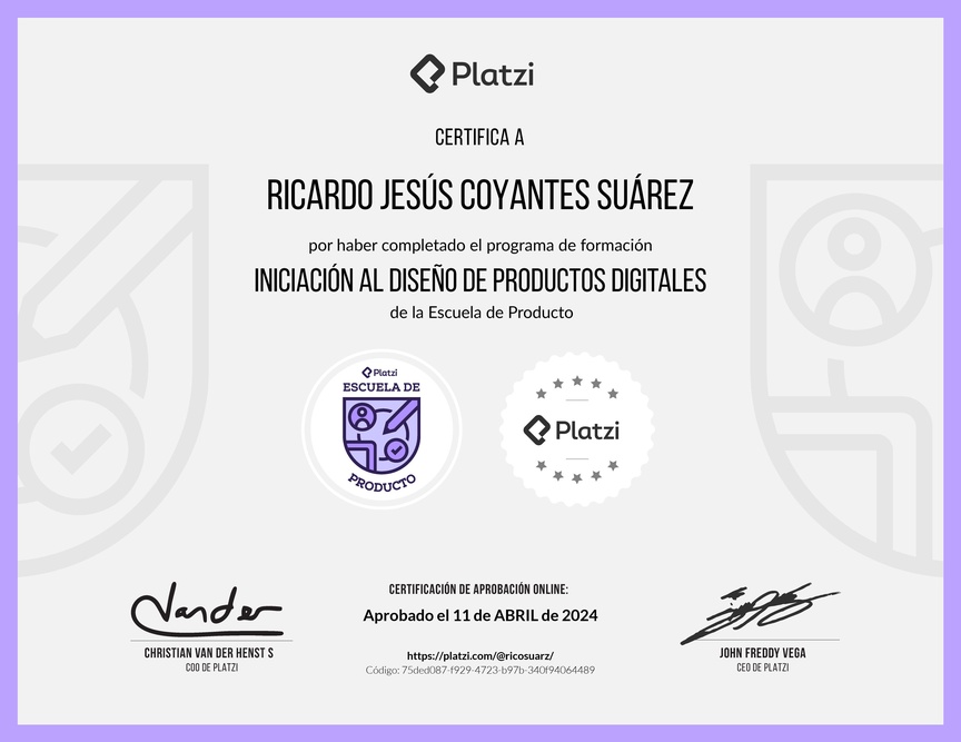 Diploma de la Ruta de Aprendizaje de Iniciación al Diseño de Productos Digitales