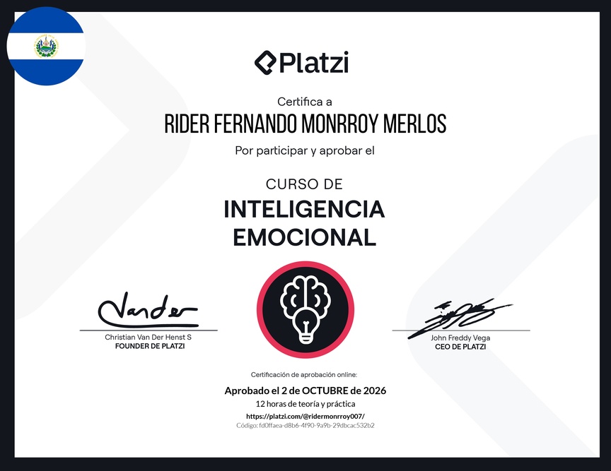Diploma del Curso de Inteligencia Emocional