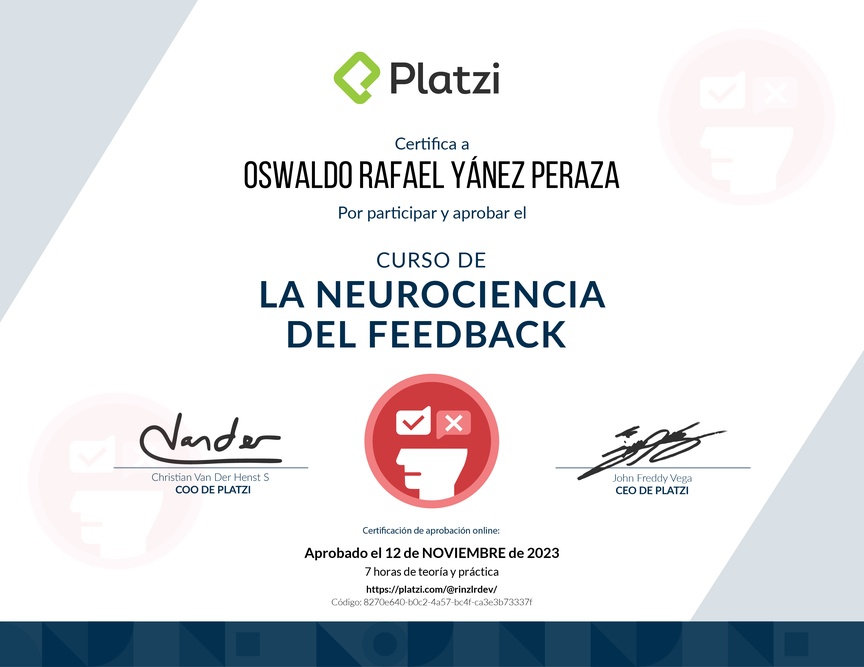Diploma de Audiocurso sobre la Neurociencia del Feedback