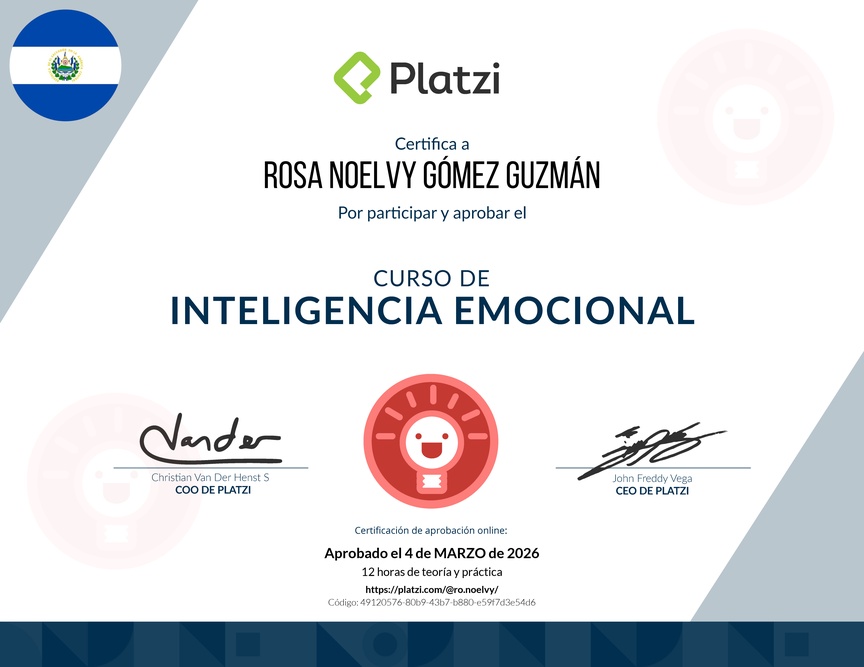 Diploma del Curso de Inteligencia Emocional