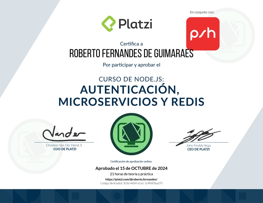 Diploma del Curso de Node.js: Autenticación, Microservicios y Redis