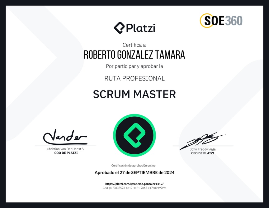 Diploma de la Ruta de Aprendizaje de Scrum Master