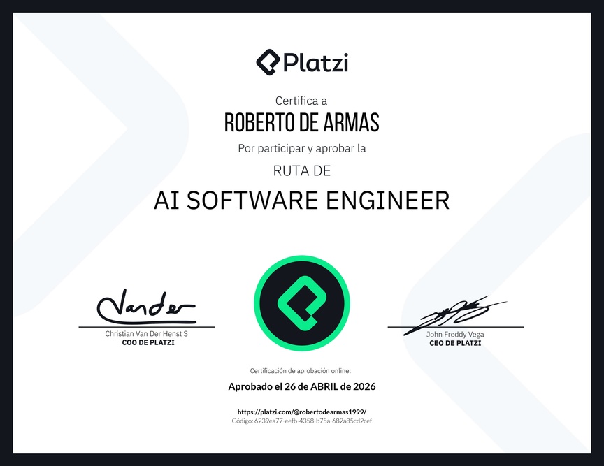Diploma de la Ruta de Aprendizaje de AI Software Engineer