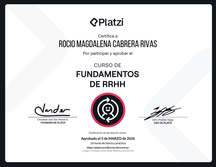 Diploma del Curso de Fundamentos de Recursos Humanos