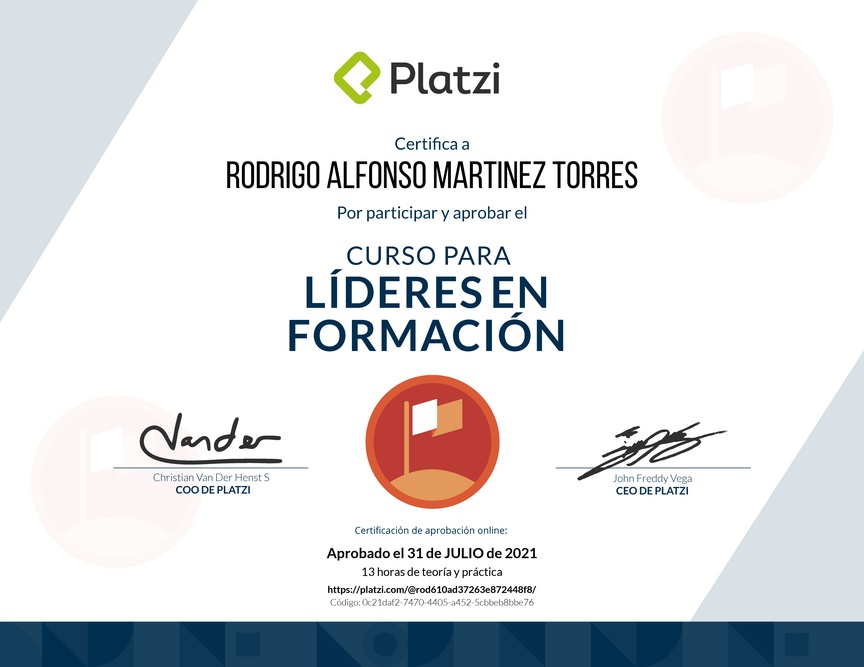Diploma del Curso para Líderes en Formación