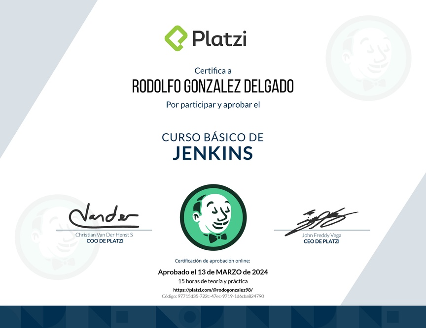 Diploma del Curso Básico de Jenkins