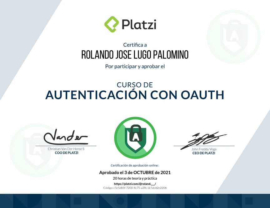 Diploma del Curso de Autenticación con OAuth