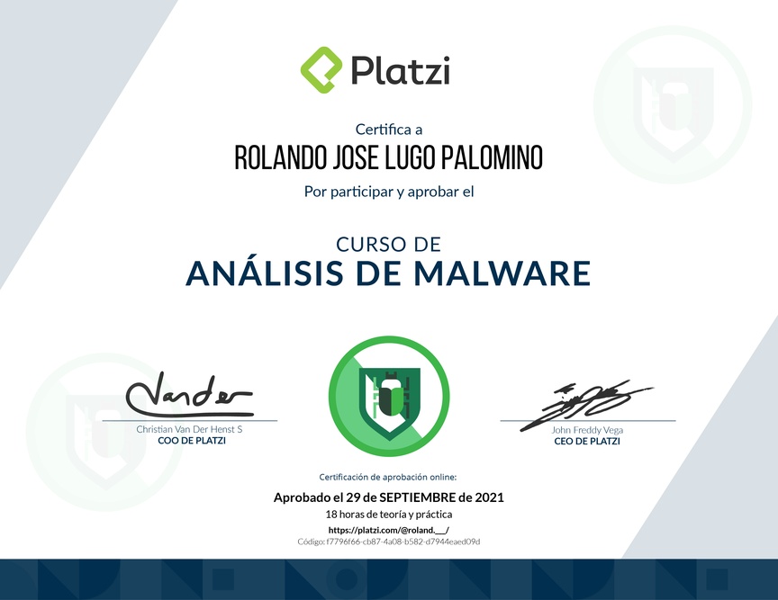 Diploma del Curso de Análisis de Malware