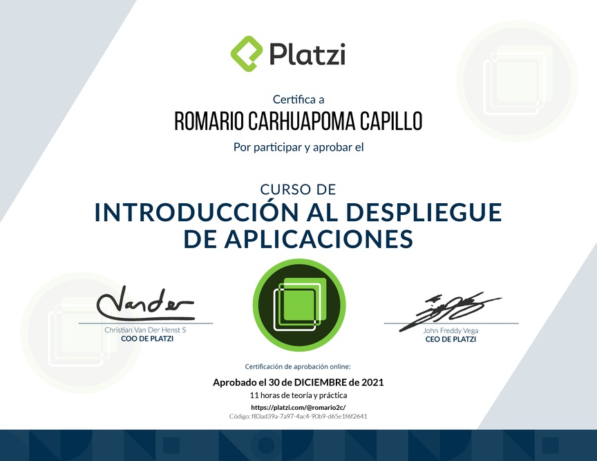 Diploma del Curso de Introducción al Despliegue de Aplicaciones