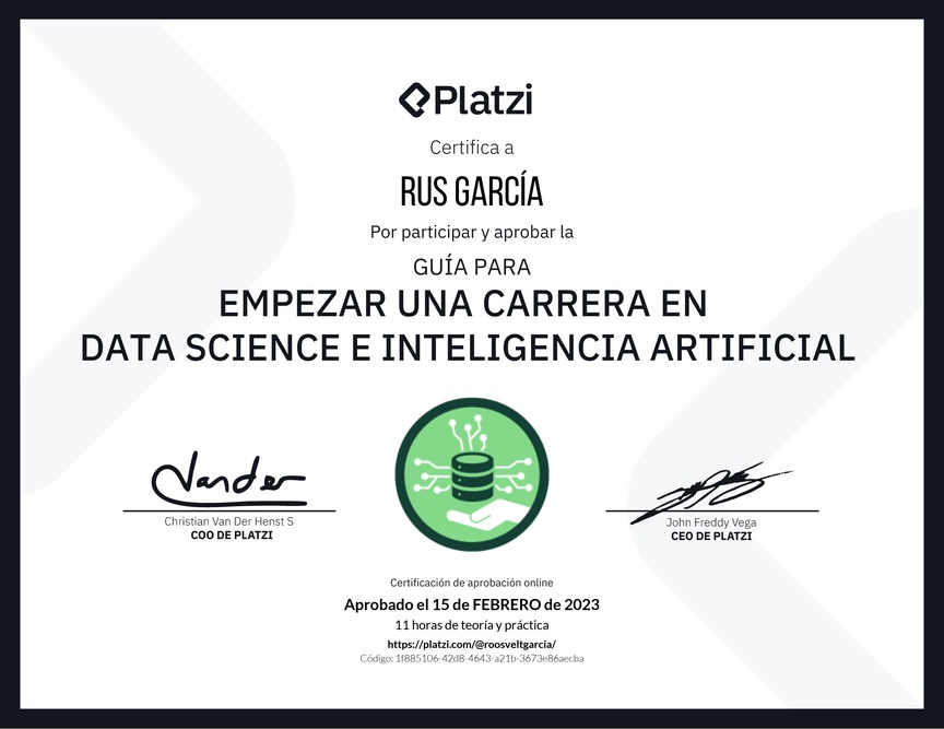 Diploma de Guía para Empezar una Carrera en Data Science e Inteligencia Artificial