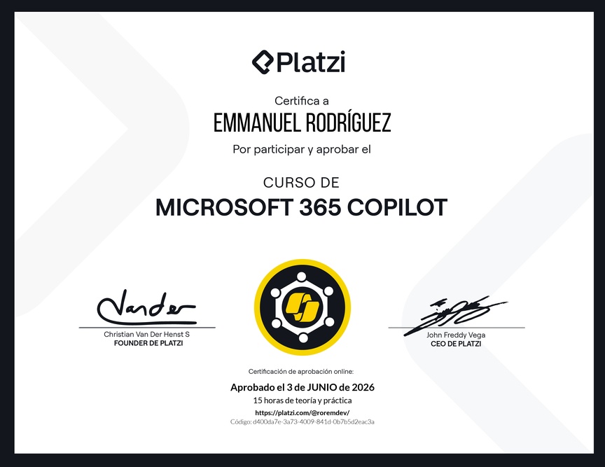 Diploma del Curso de Microsoft 365 Copilot