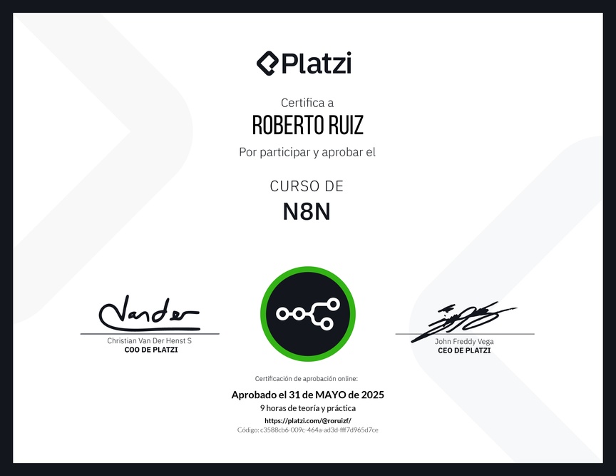 Diploma del Curso de N8N