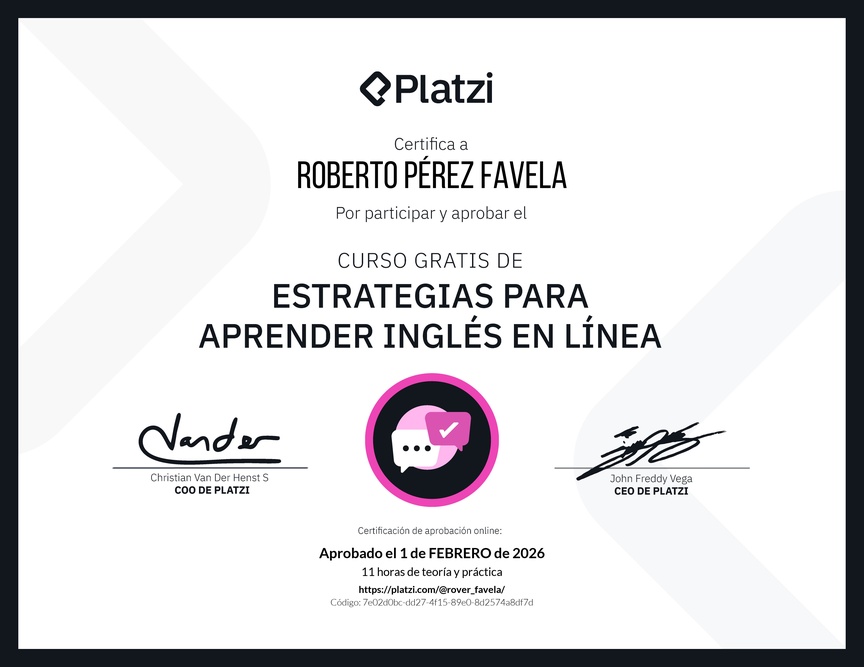 Diploma del Curso Gratis de Estrategias para Aprender Inglés en Línea