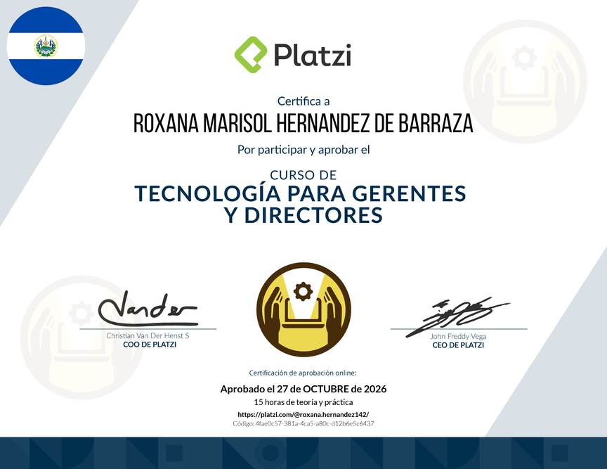 Diploma del Curso de Tecnología para Gerentes y Directores