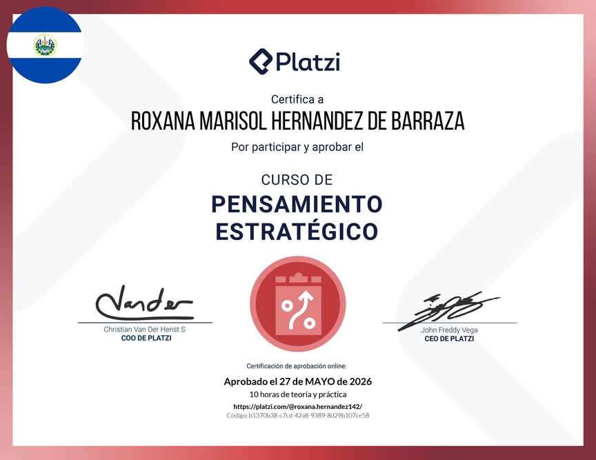 Diploma del Curso de Pensamiento Estratégico