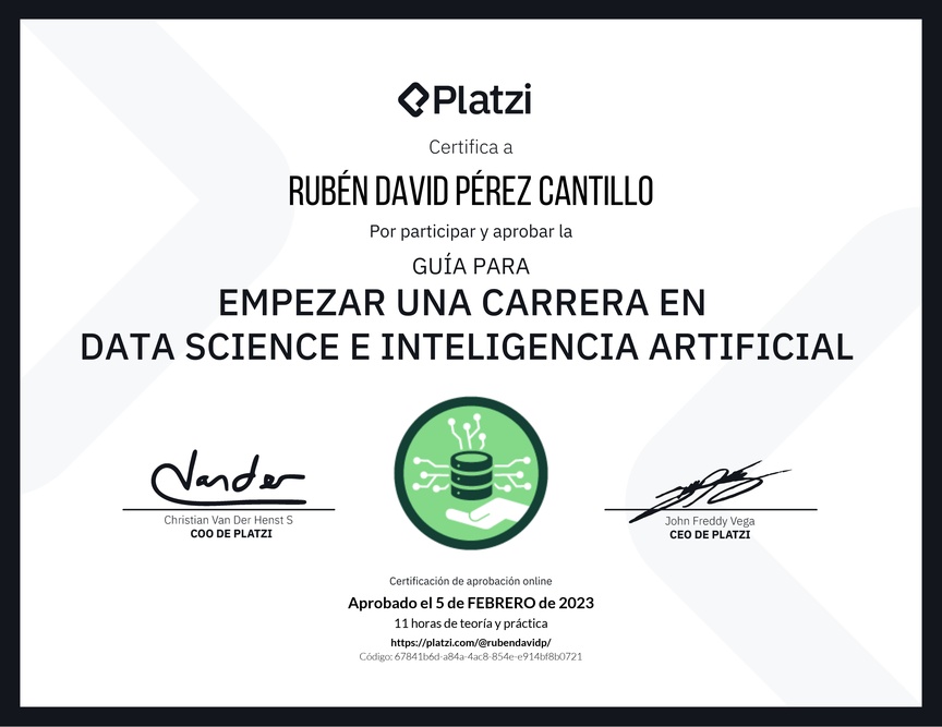 Diploma de Guía para Empezar una Carrera en Data Science e Inteligencia Artificial