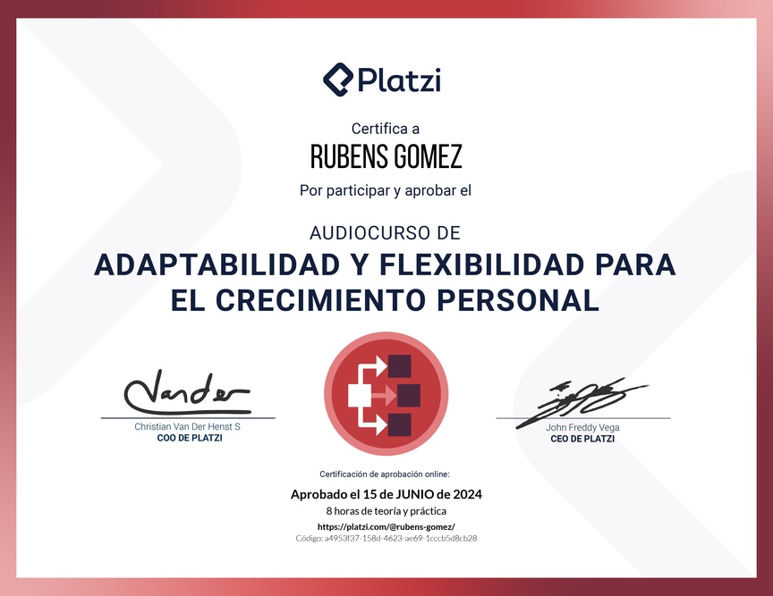 Diploma de Audiocurso de Adaptabilidad y Flexibilidad para el Crecimiento Personal